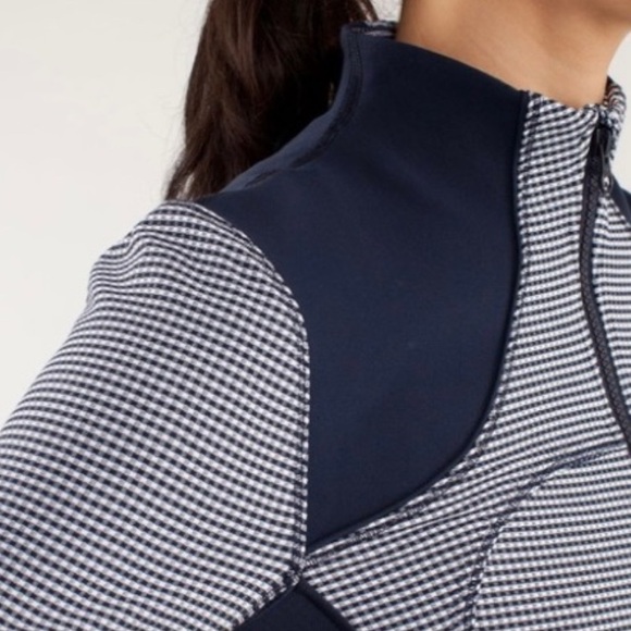 ♥️… Lululemon Forme Jacket Inkwell Gingham sz 12 - Picture 6 of 10